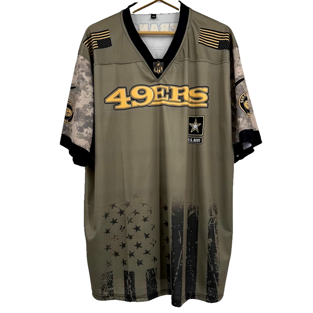 San Francisco 49ers U.S. Army 250th Anniversary NFL Jersey Shirt XXL Camo